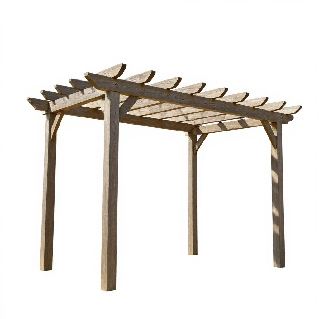 Garden pergola frame isolated on a white background