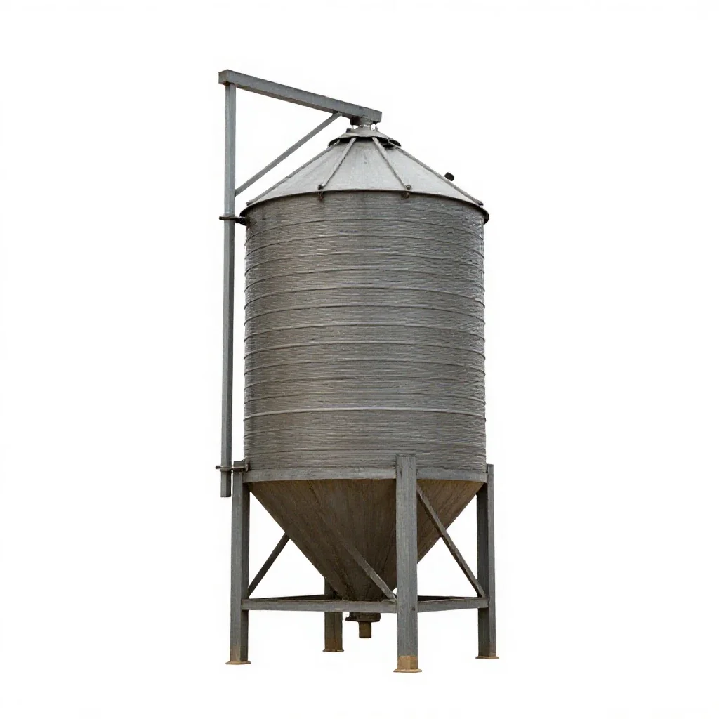 Grain silo model isolated on a white background