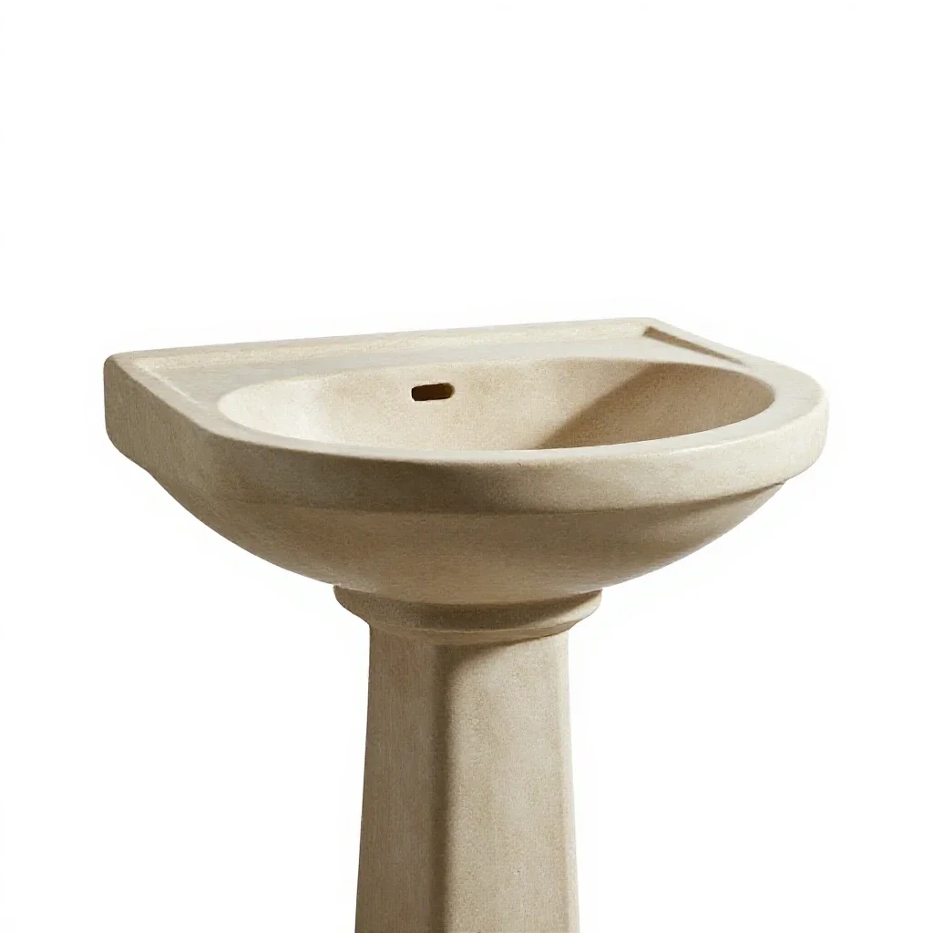 Pedestal sink isolated on a white background