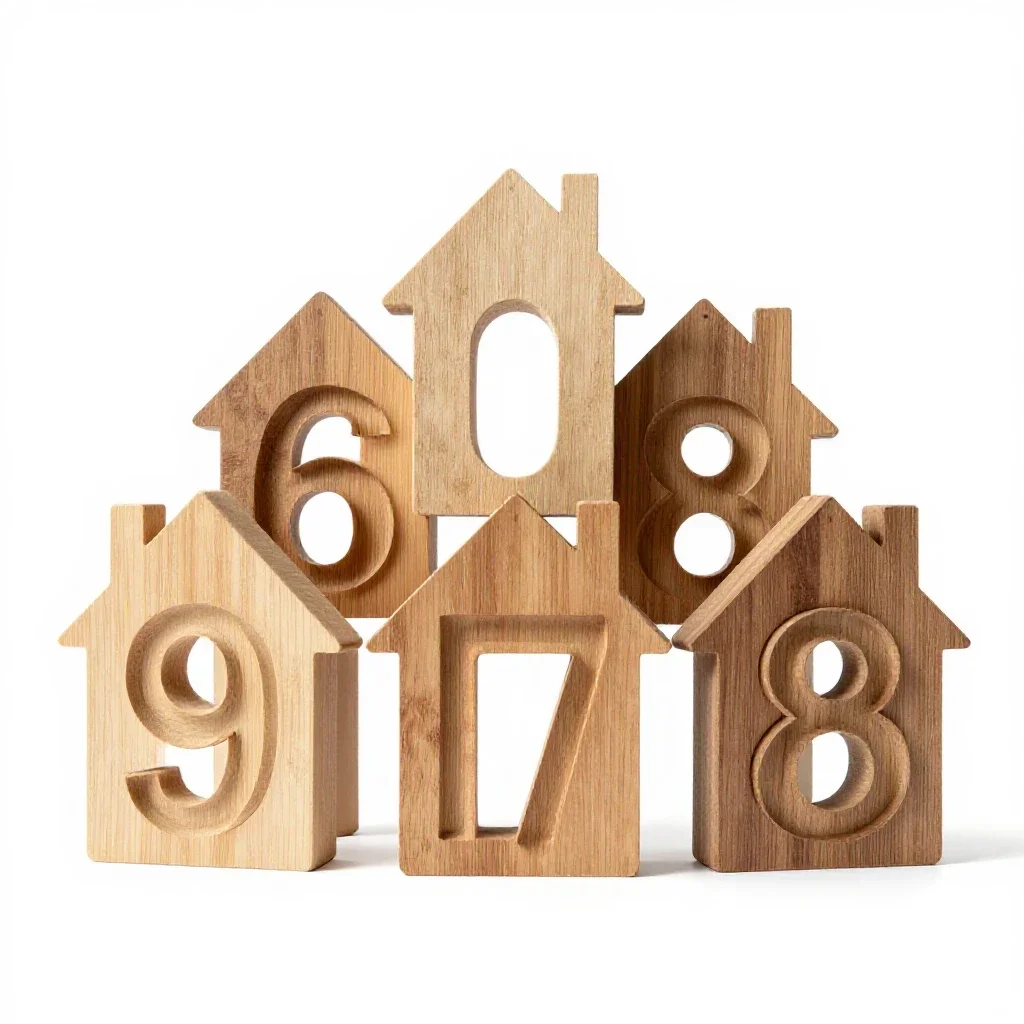 Set of house numbers isolated on a white background