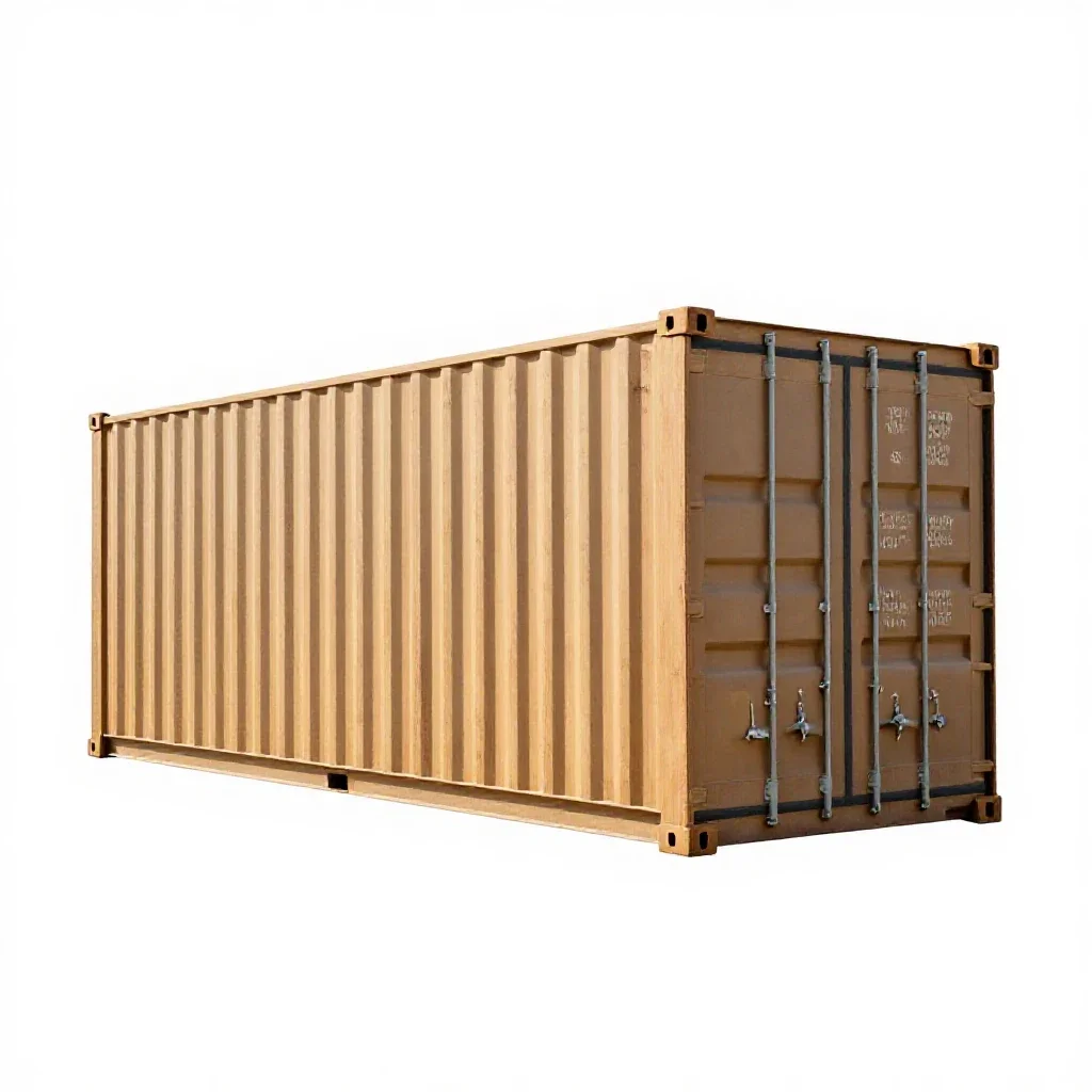 Shipping container home module isolated on a white background