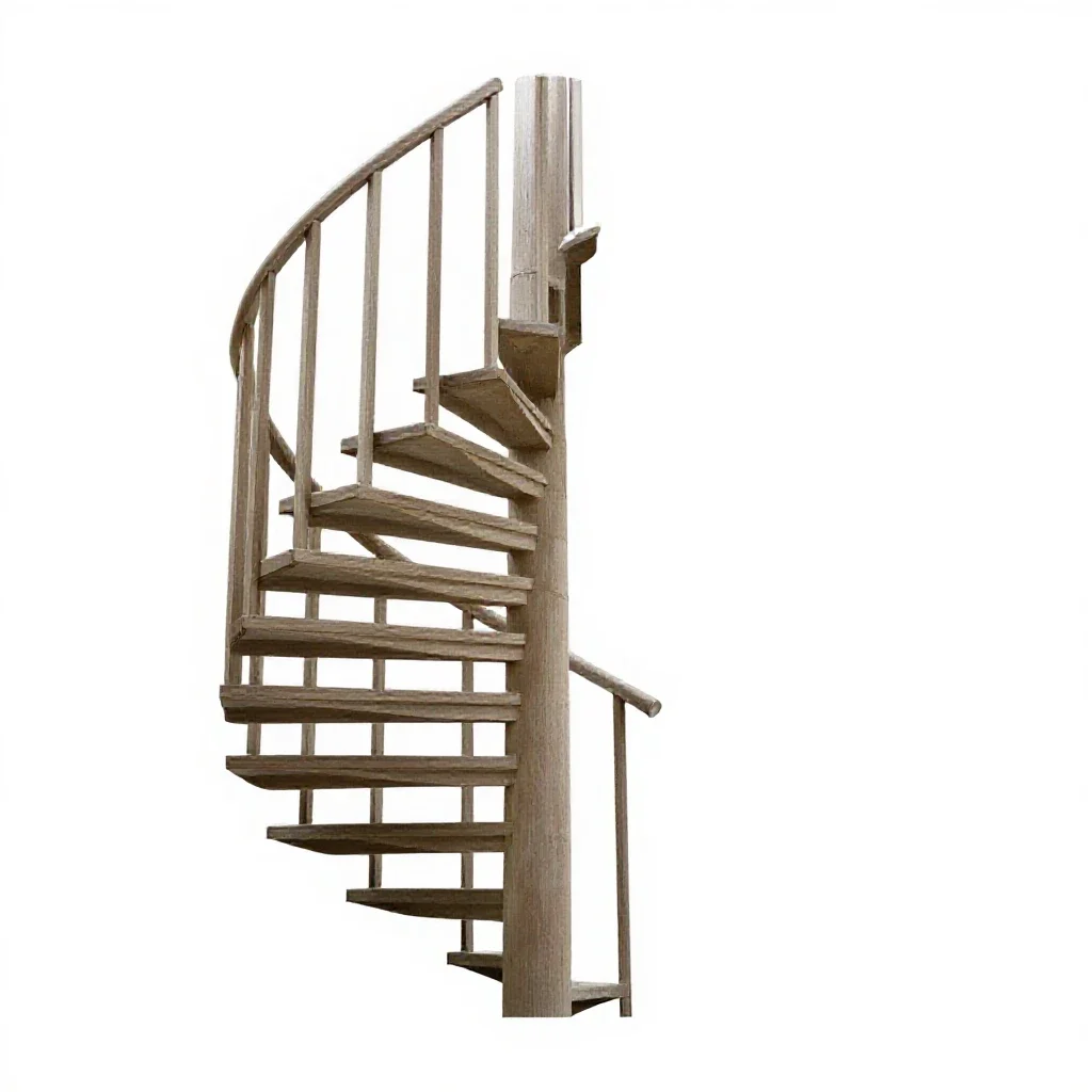Spiral staircase segment isolated on a white background