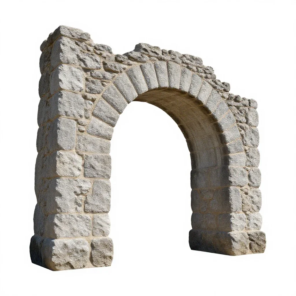 Stone arch keystone isolated on a white background