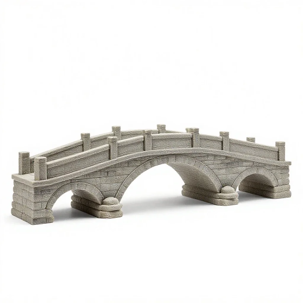 Stone bridge model isolated on a white background