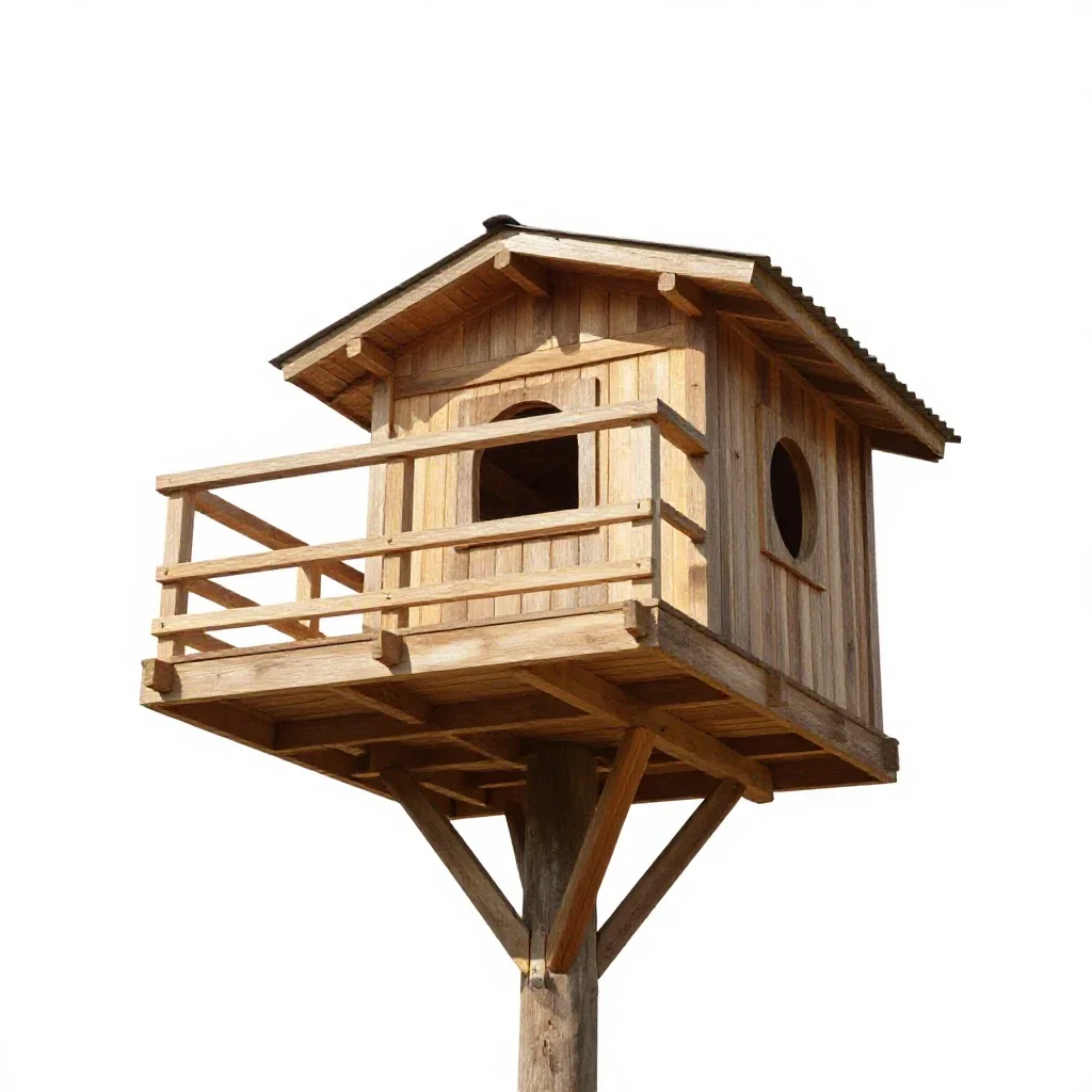 Treehouse platform isolated on a white background