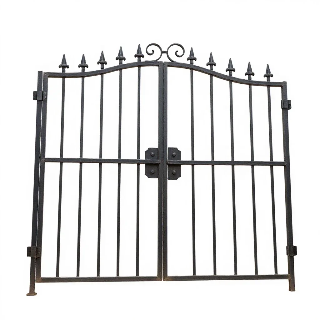 Wrought iron gate isolated on a white background