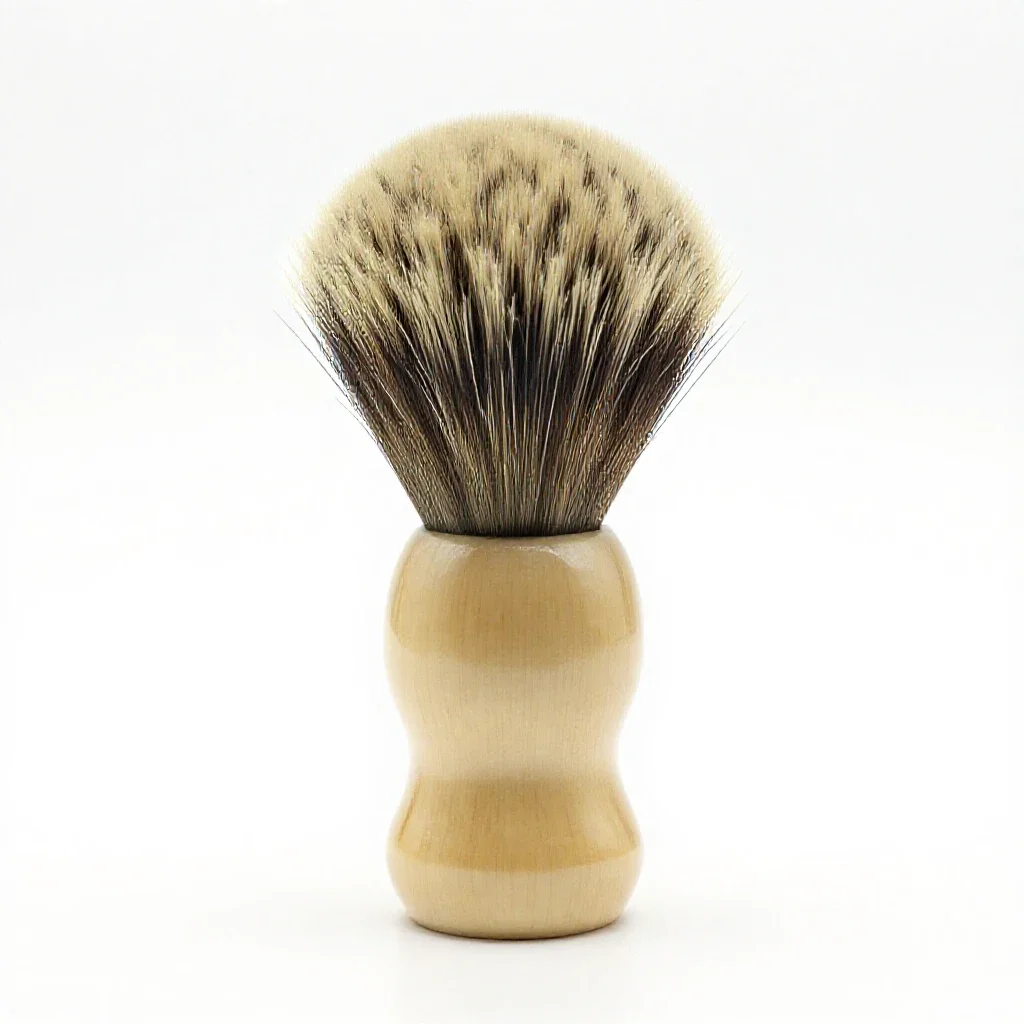Badger shaving brush isolated on a white background