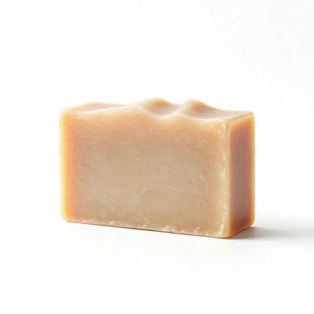 Bar of handmade soap isolated on a white background
