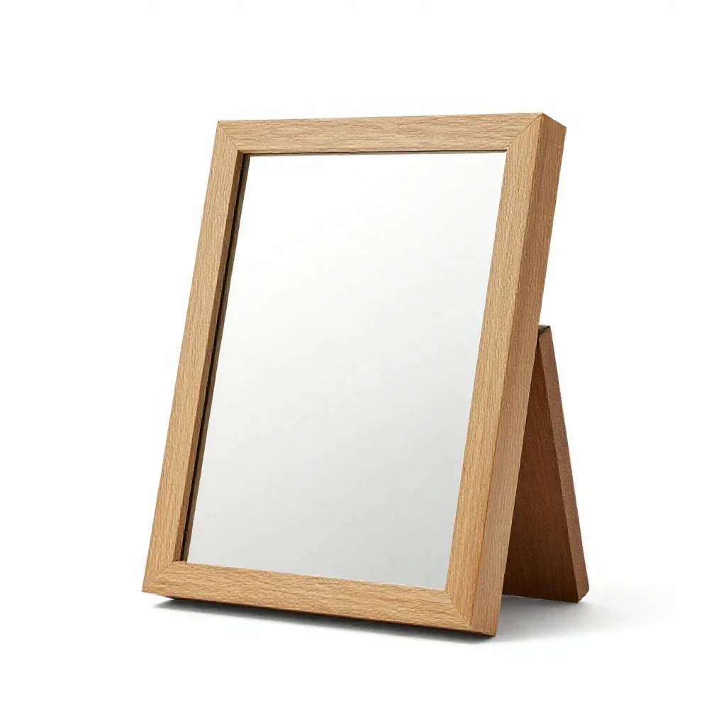 Compact mirror open isolated on a white background