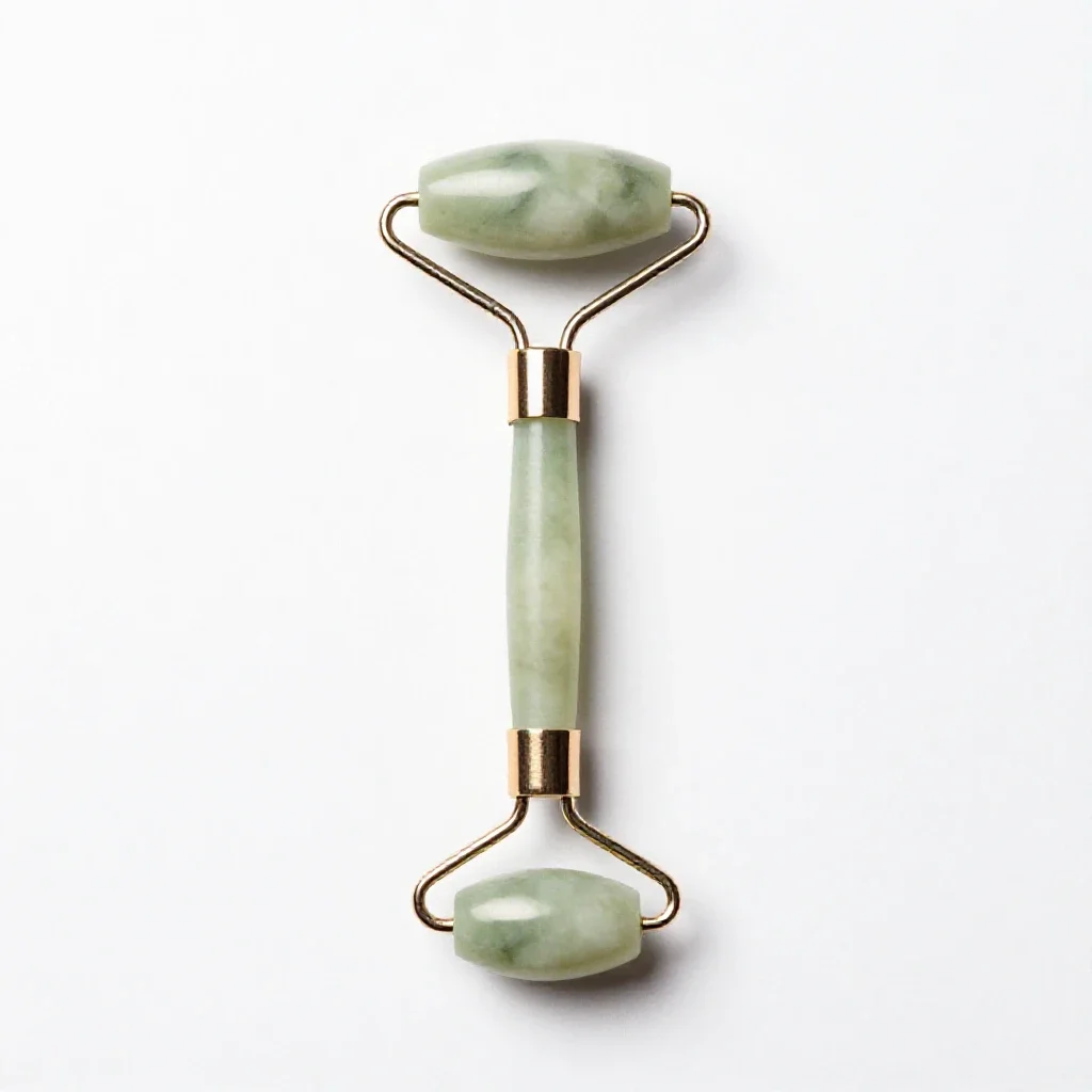 Jade facial roller isolated on a white background