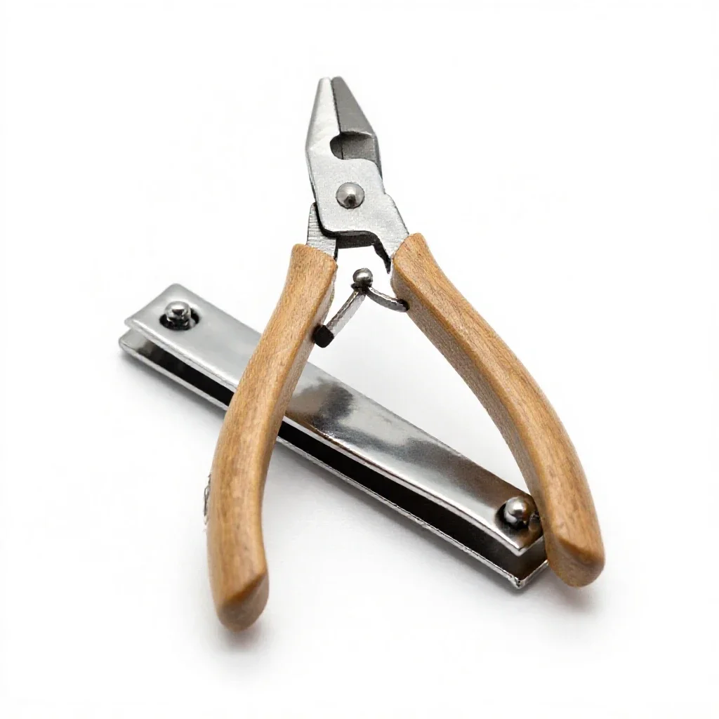 Nail clipper set isolated on a white background