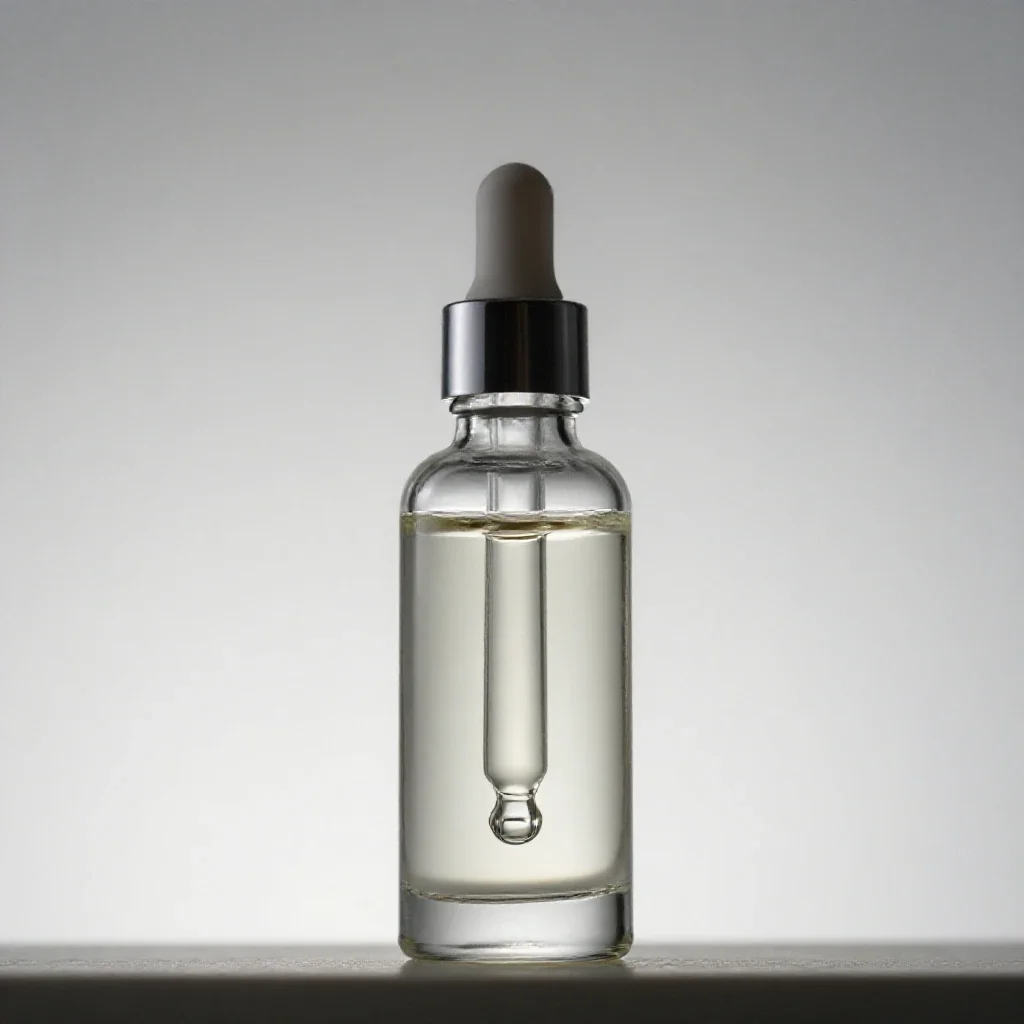 Set of glass dropper serums isolated on a white background