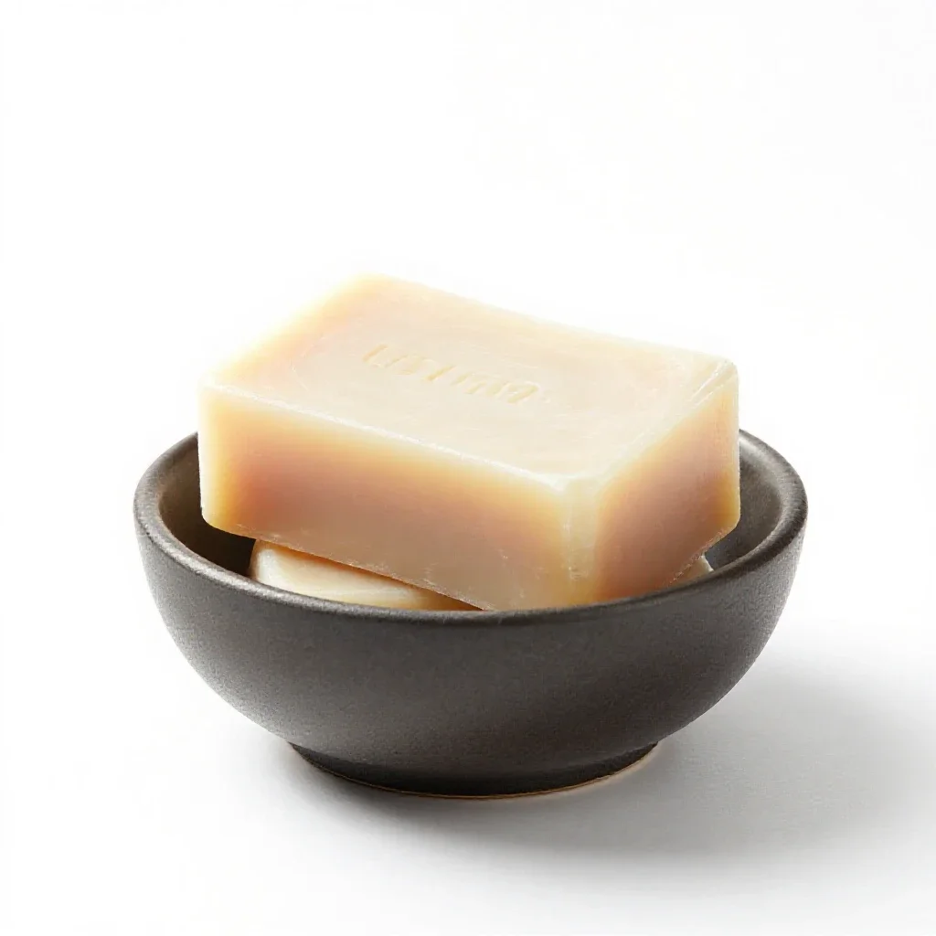 Shaving soap in a bowl isolated on a white background