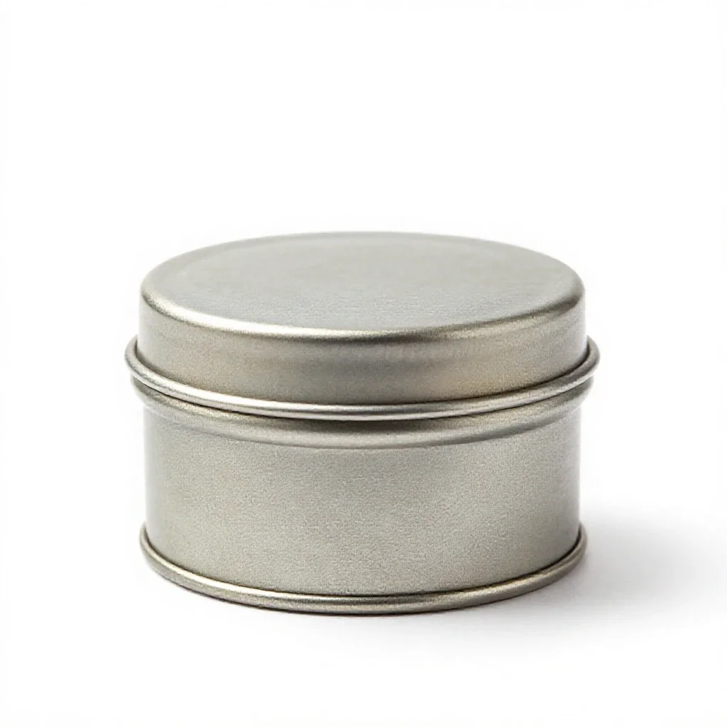 Solid perfume tin isolated on a white background