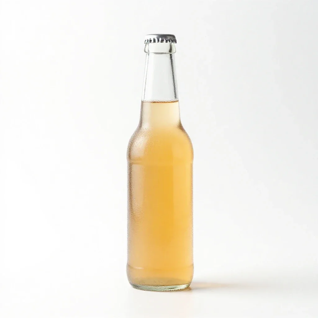 Bottle of kombucha isolated on a white background