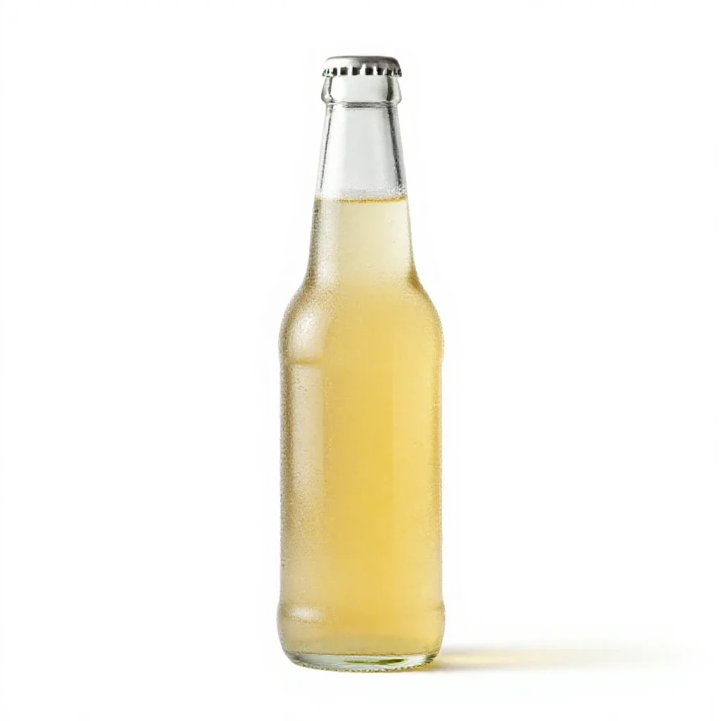 Ginger beer with lime isolated on a white background