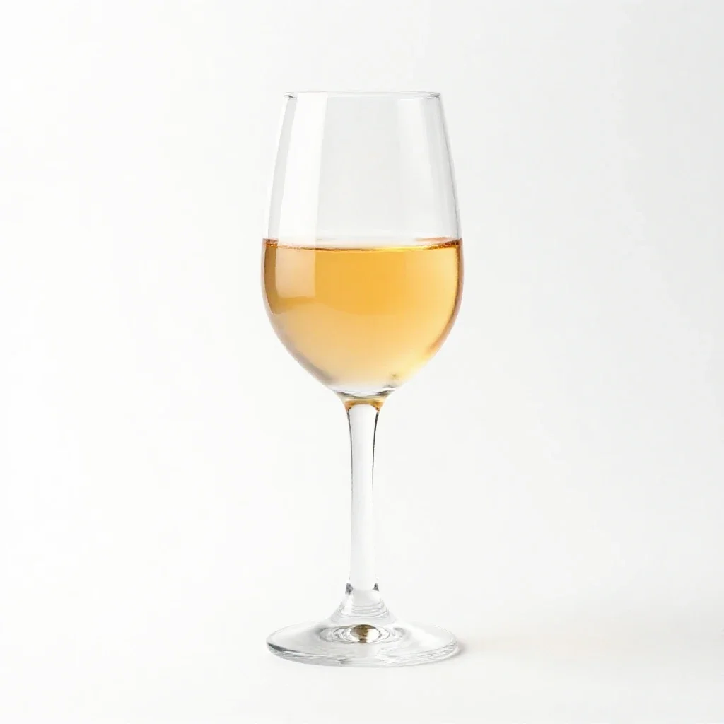 Glass of natural orange wine isolated on a white background