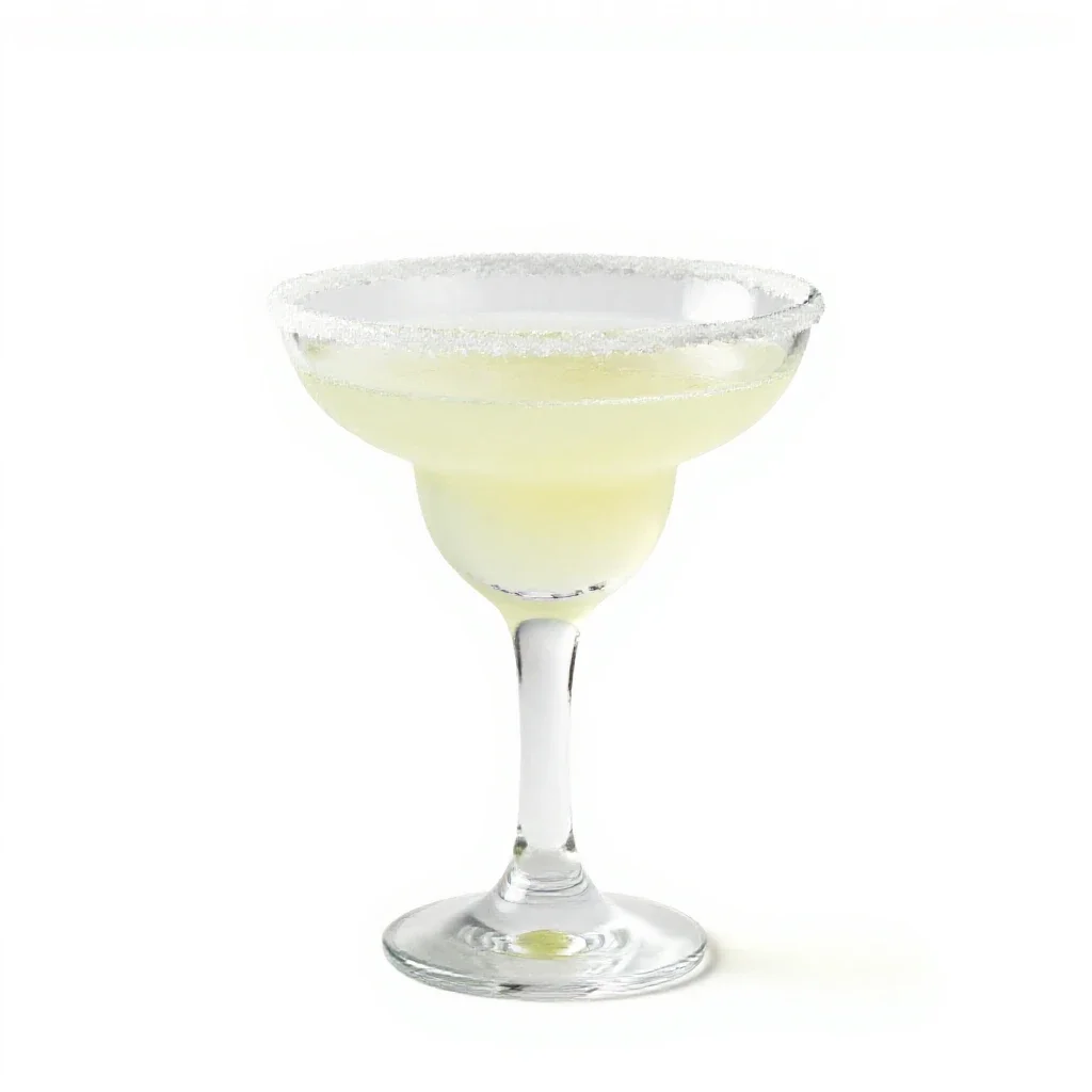 Margarita with a salt rim isolated on a white background