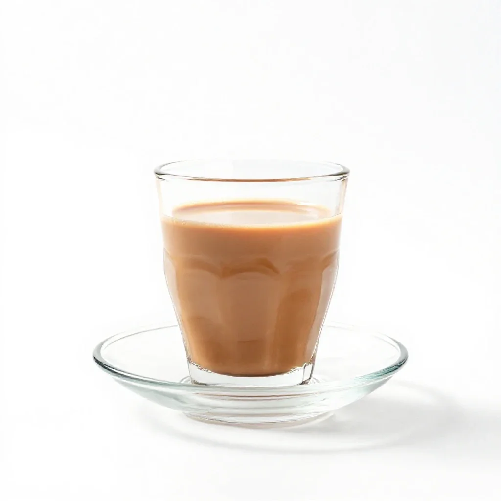 Masala chai in a glass isolated on a white background
