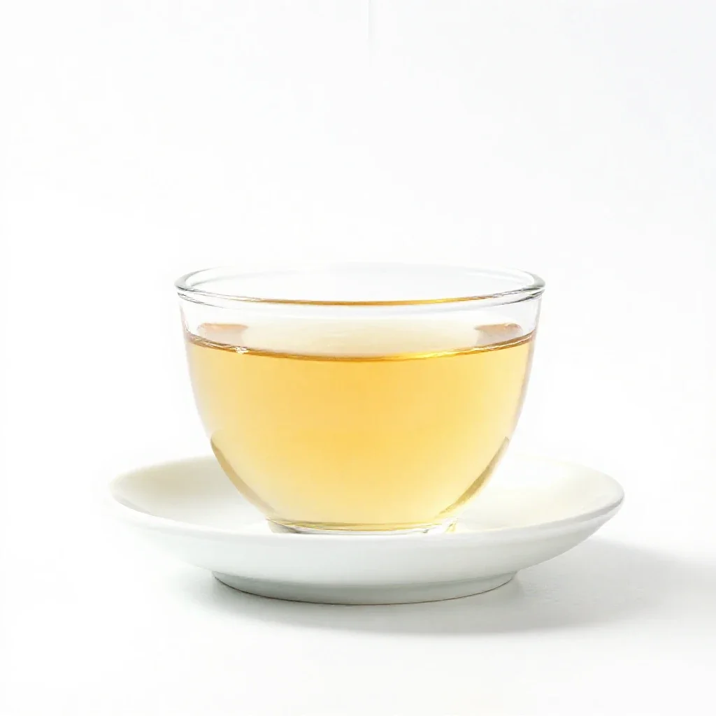 Mint tea poured from height isolated on a white background