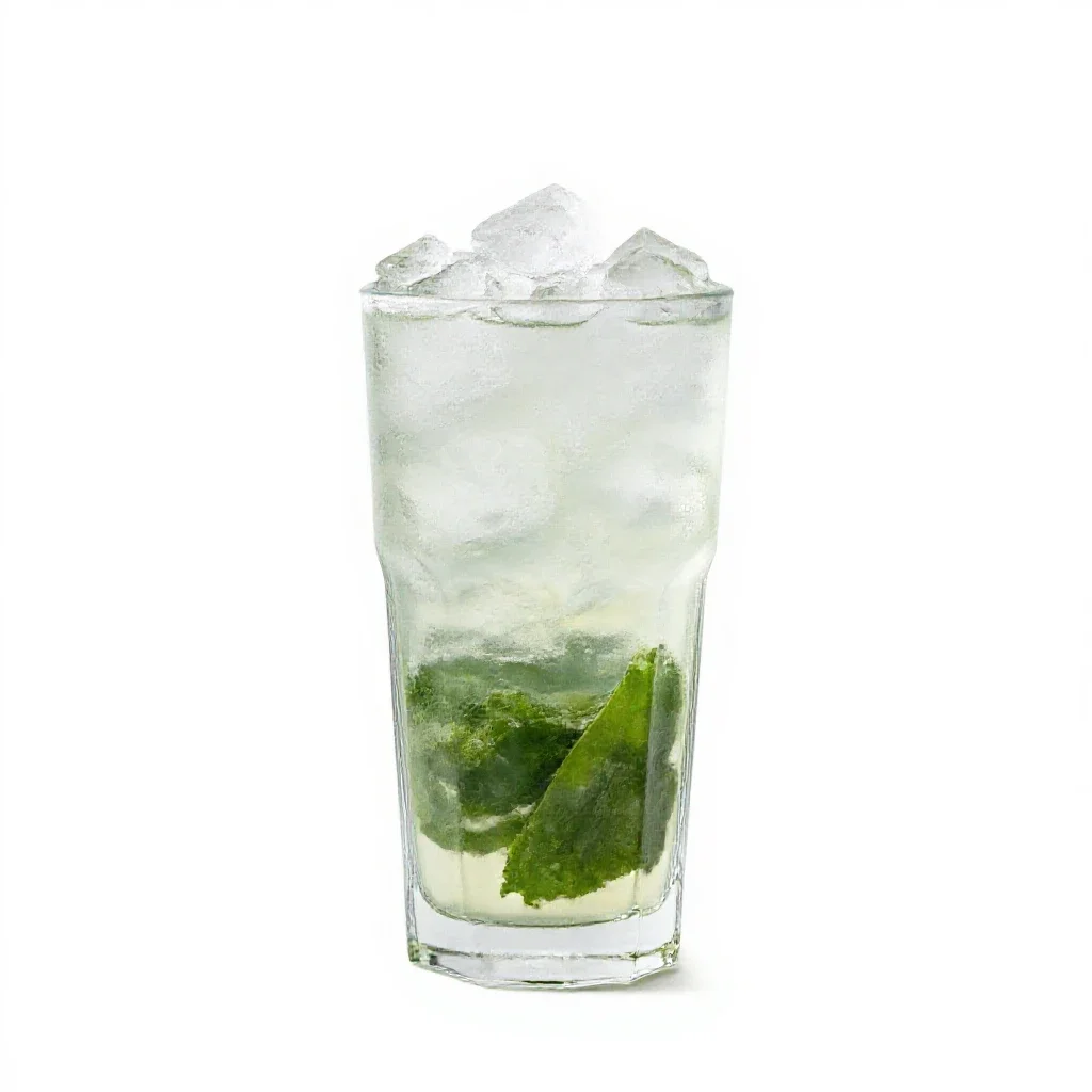 Mojito with crushed ice isolated on a white background