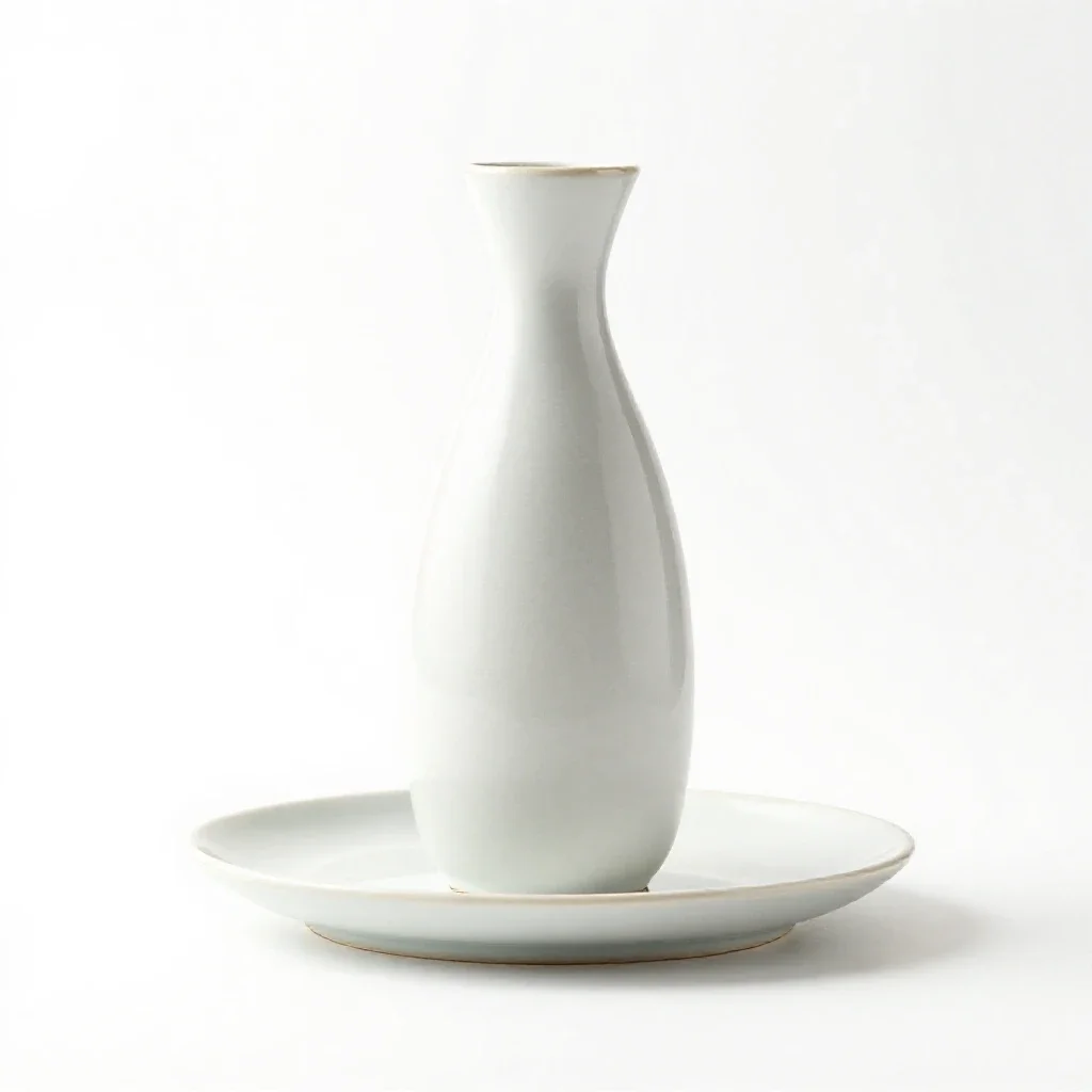 Sake set with a tokkuri isolated on a white background