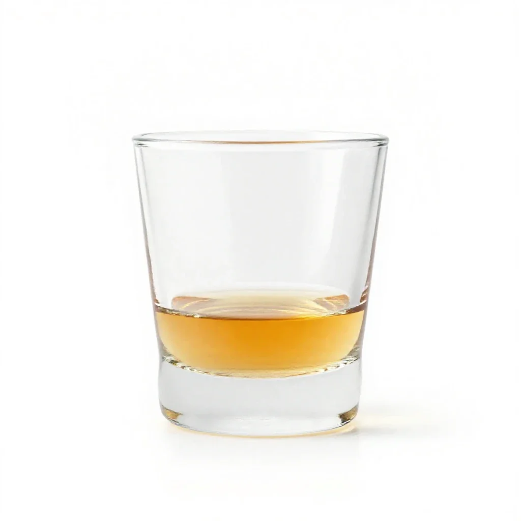 Whisky neat in a tumbler isolated on a white background