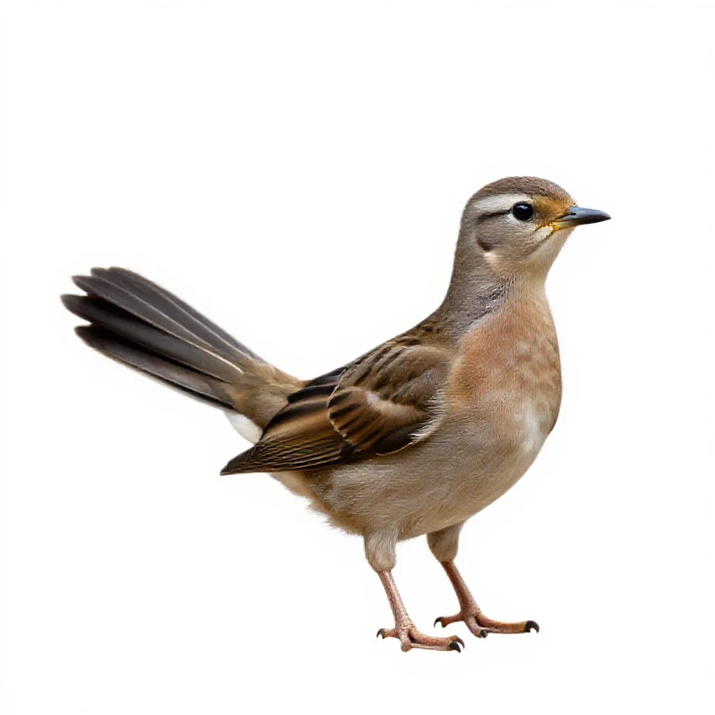 Fantail with its tail spread isolated on a white background