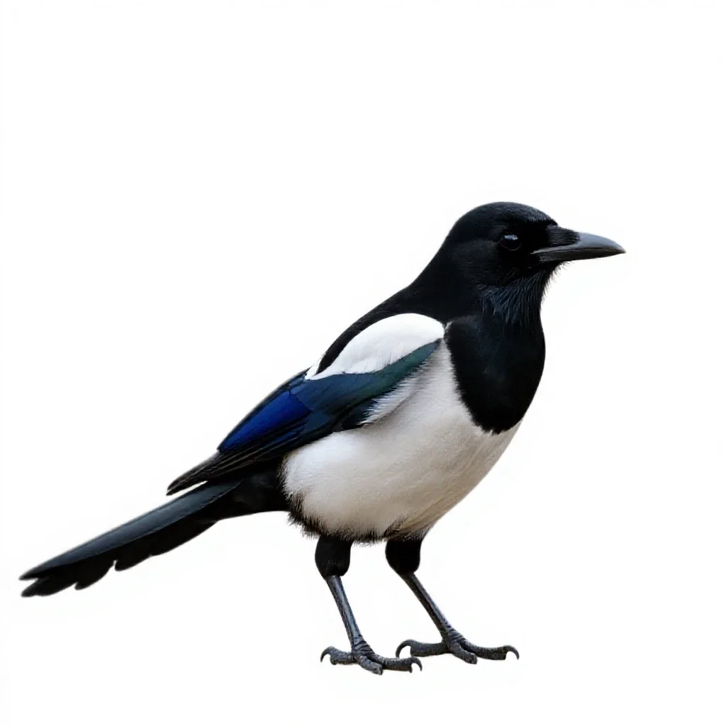 Magpie isolated on a white background