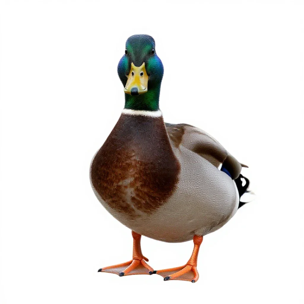 Mallard duck isolated on a white background