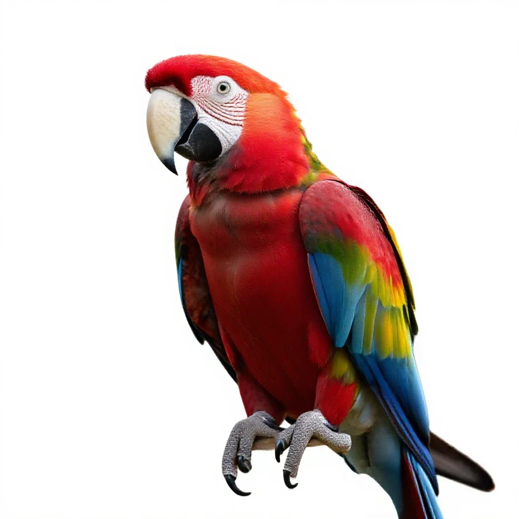 Scarlet macaw isolated on a white background
