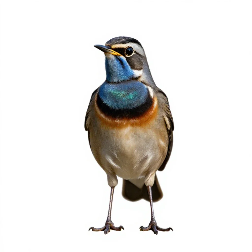 Tui with an iridescent throat isolated on a white background
