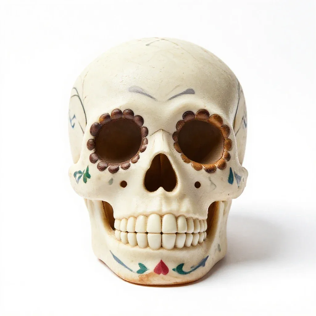 Day of the dead sugar skull isolated on a white background