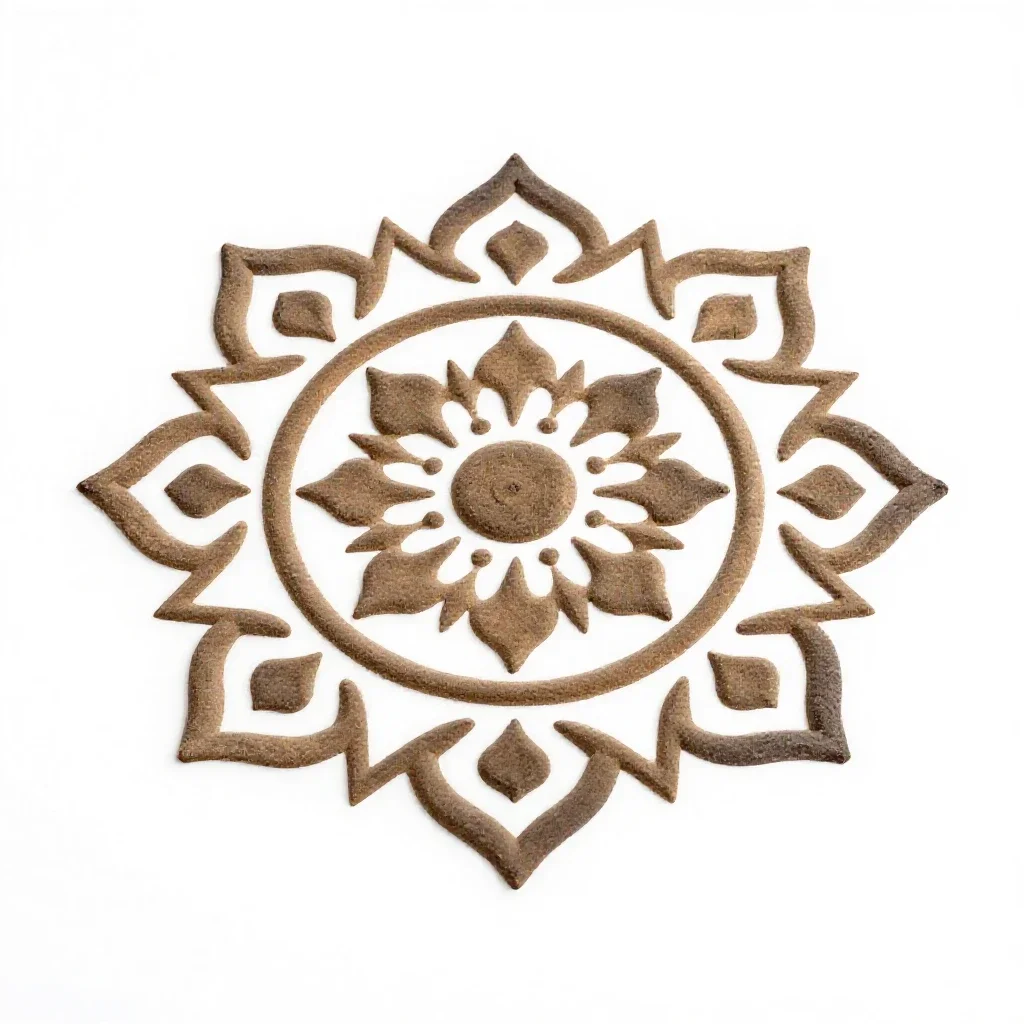 Rangoli stencil isolated on a white background