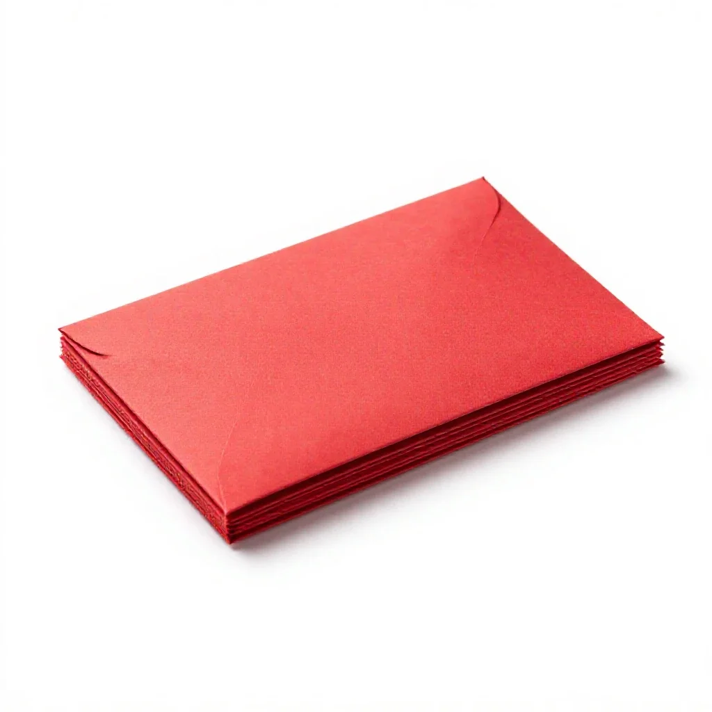 Red envelope stack isolated on a white background