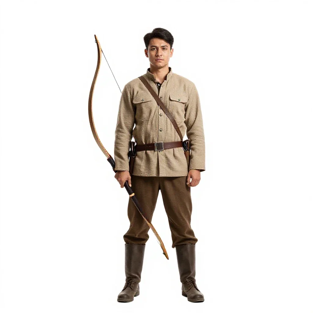 Mounted steppe archer isolated on a white background