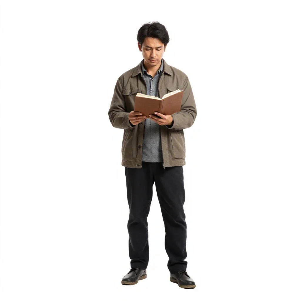 River merchant with a ledger isolated on a white background