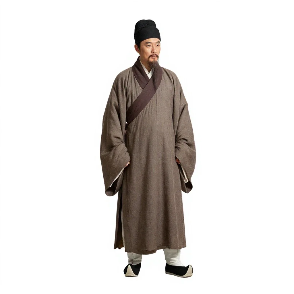 Ming dynasty scholar isolated on a white background