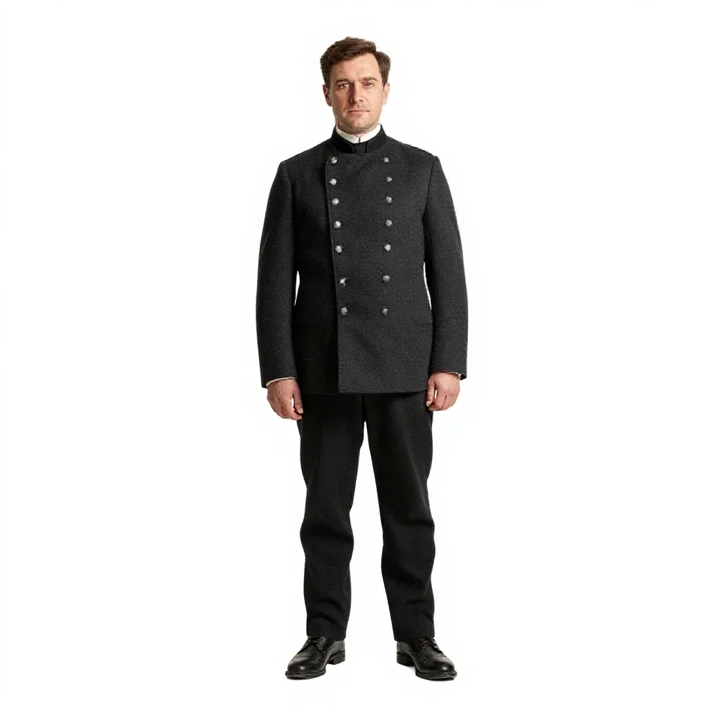 Victorian railway guard isolated on a white background