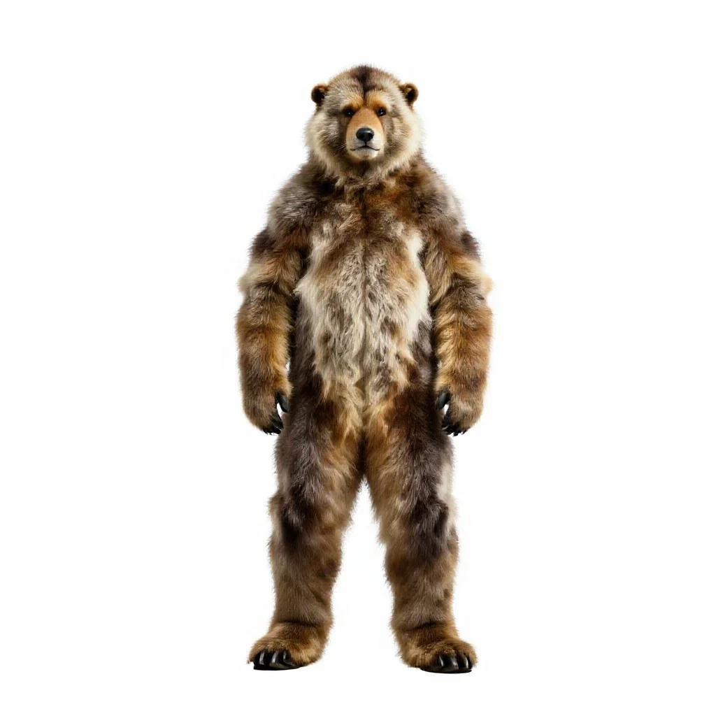 Antarctic explorer in furs isolated on a white background
