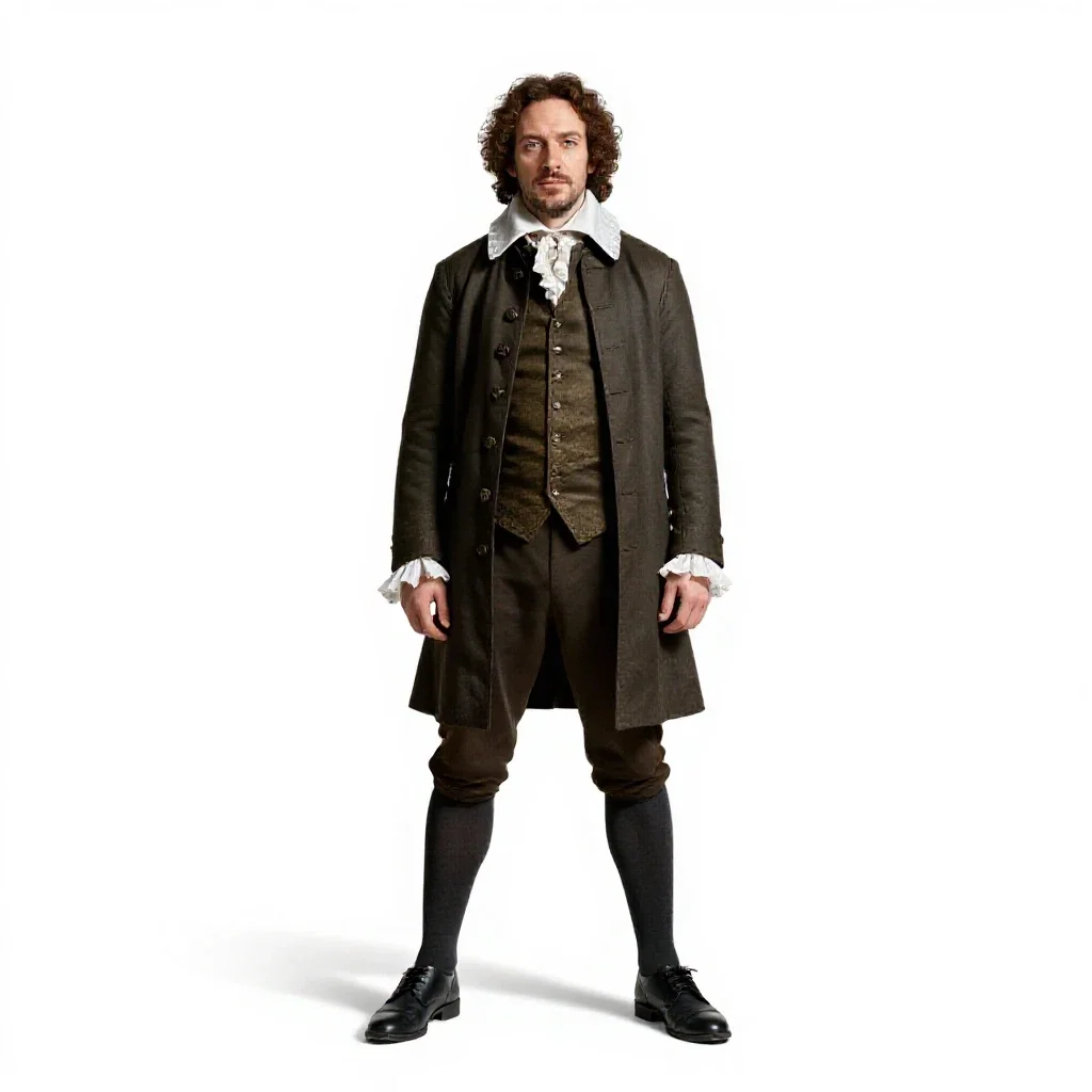 Elizabethan playwright isolated on a white background