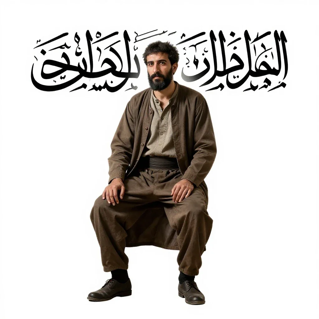Ottoman calligrapher isolated on a white background