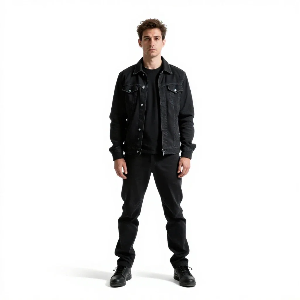 Bio-hacker with glowing implants isolated on a white background