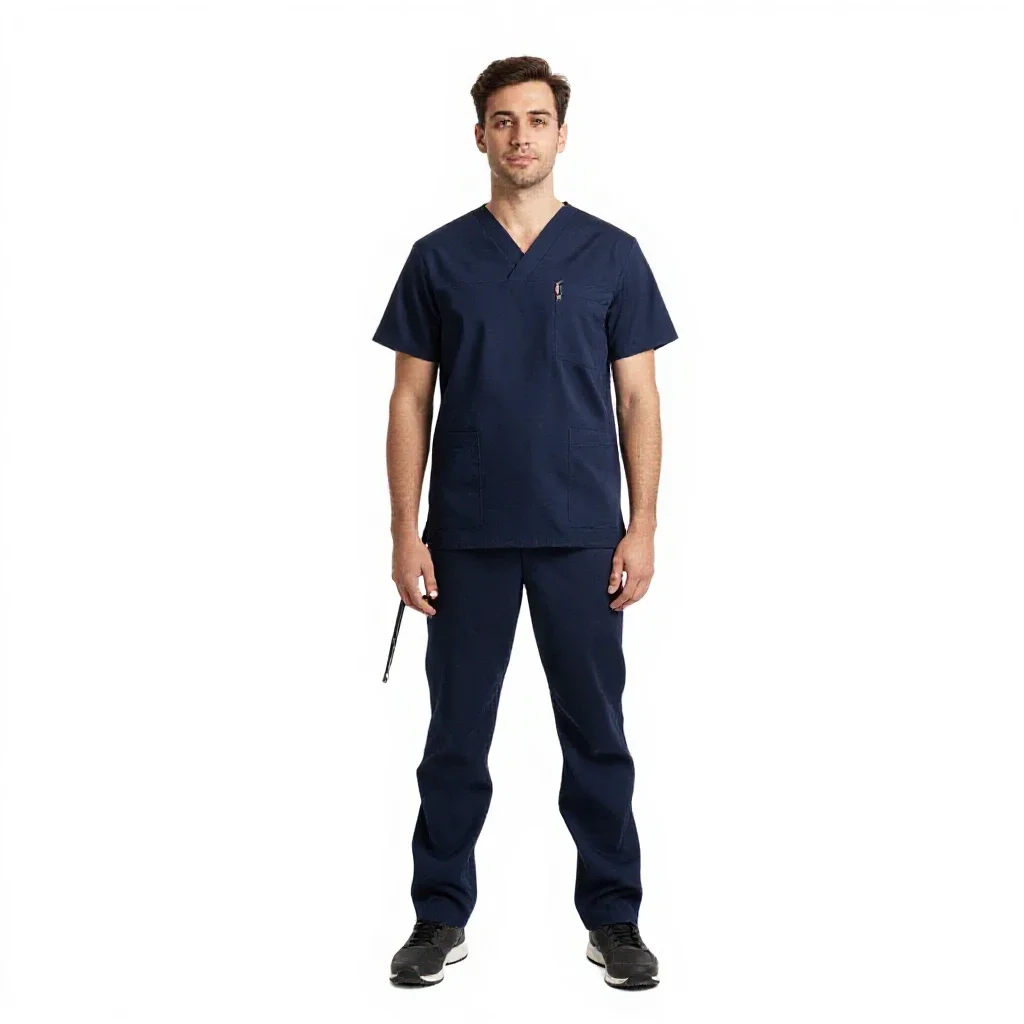 Colony medic with a diagnostic wand isolated on a white background