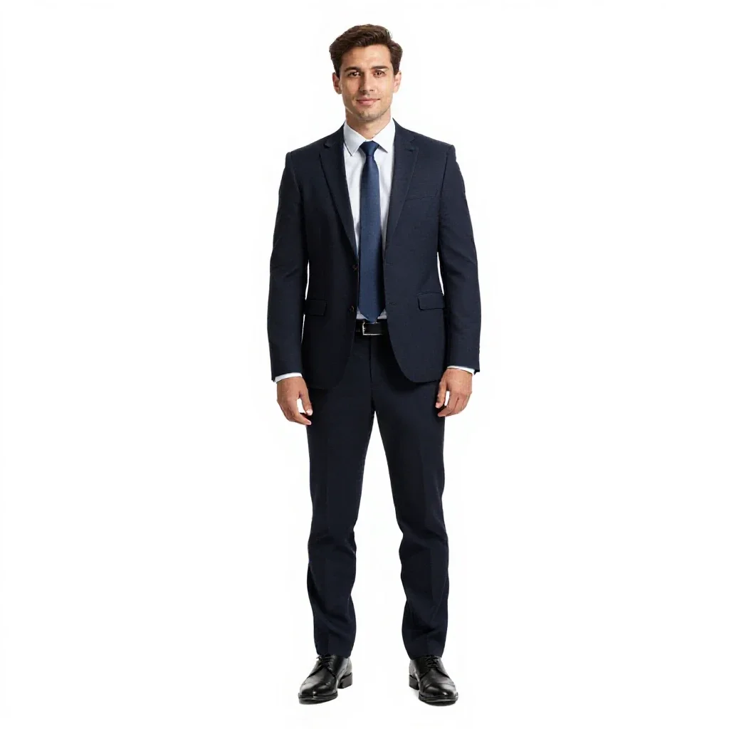 Corporate fixer in tailored synthetics isolated on a white background