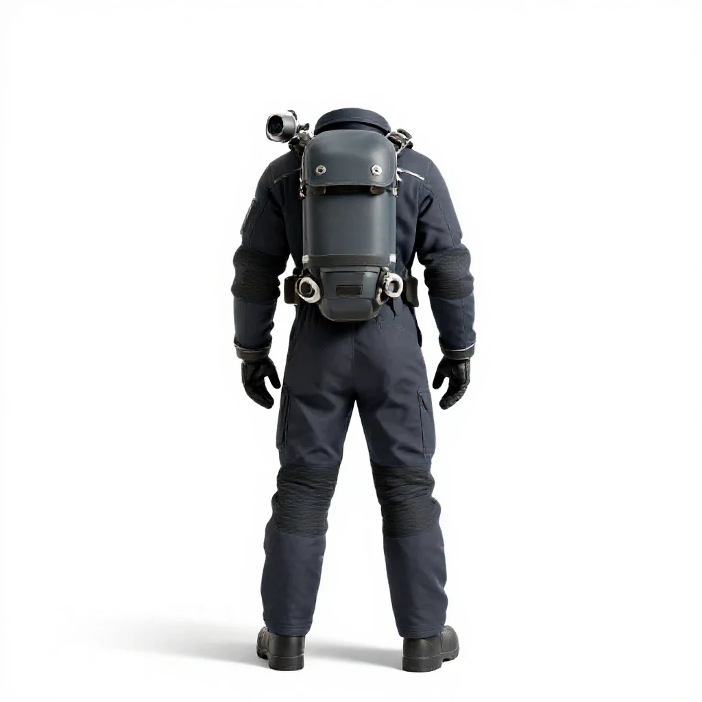 Planetary ranger with a rebreather isolated on a white background