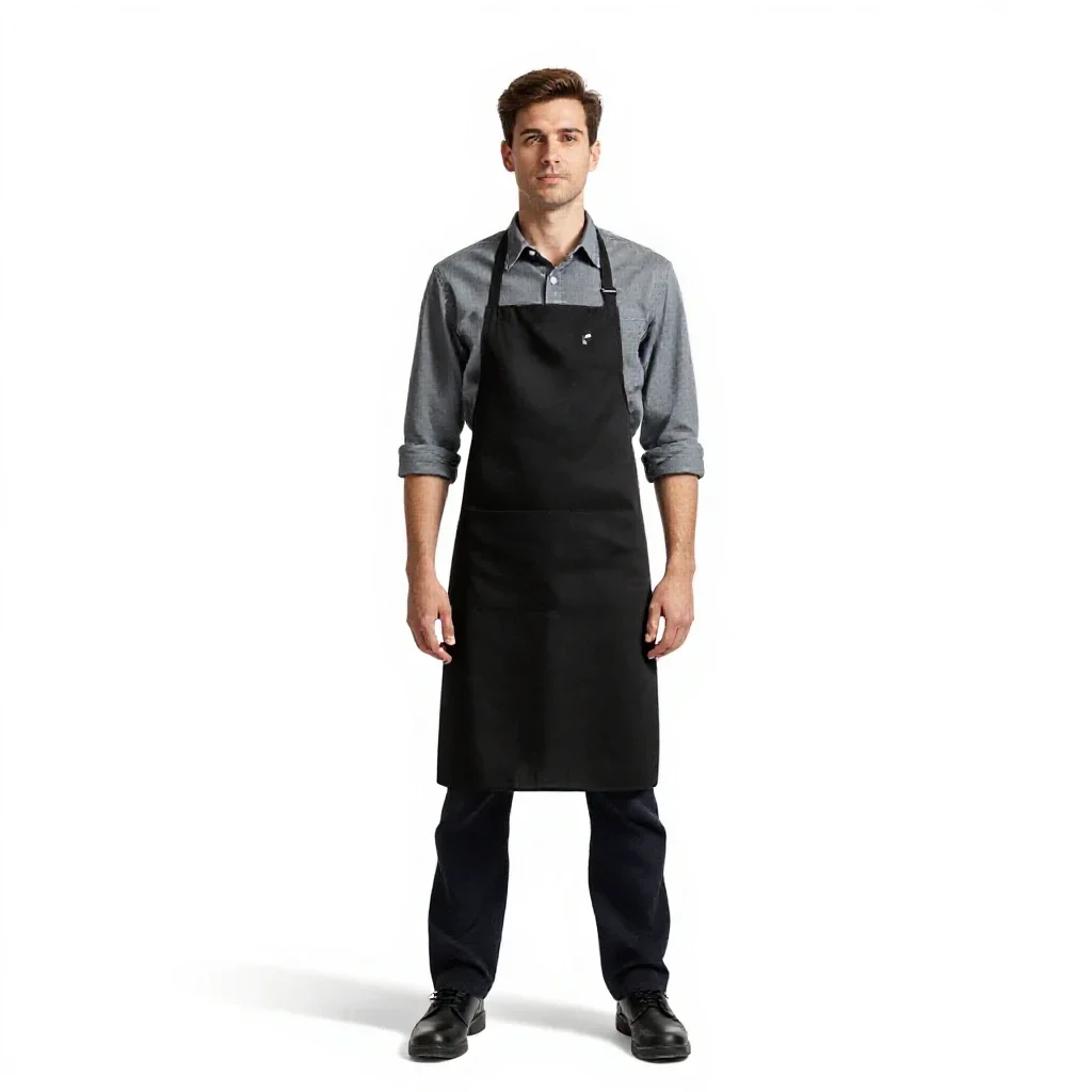 Starship cook in a galley apron isolated on a white background