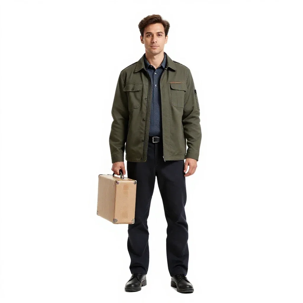 Time courier with a sealed case isolated on a white background