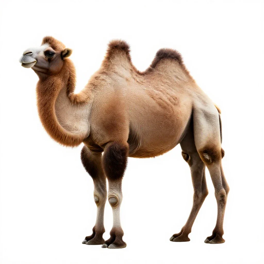 Bactrian camel isolated on a white background