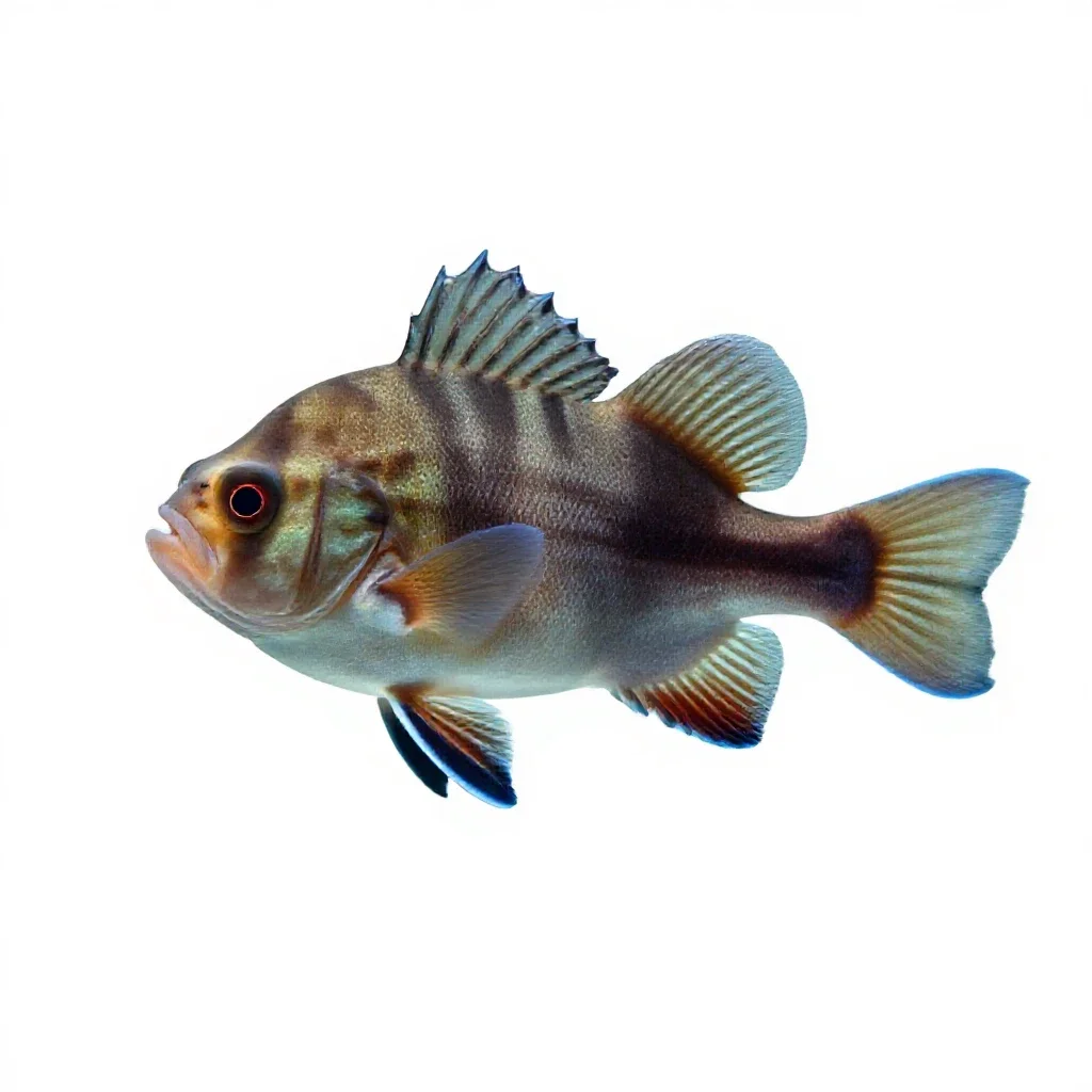 Bio-luminescent deep sea fish isolated on a white background